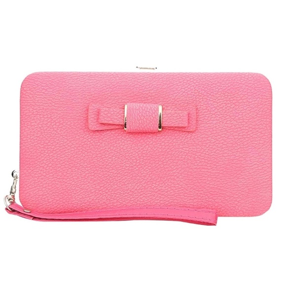 Handbags - Pink Bow Clutch Wallet